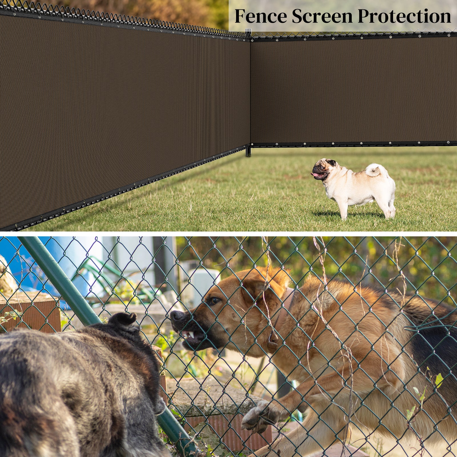 Privacy Fence Screen Heavy Duty 4FT x 50FT (Brown)