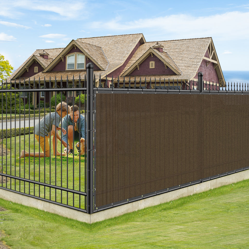 Heavy Duty Privacy Screen Fence 6FT x 50FT (Brown)