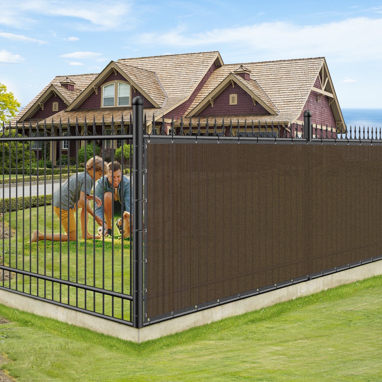 Heavy Duty Privacy Screen Fence 6FT x 50FT (Brown)