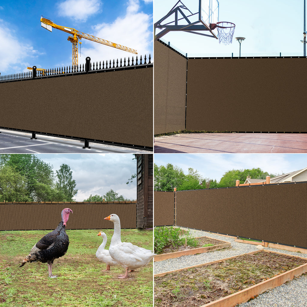 Heavy Duty Privacy Screen Fence 6FT x 50FT (Brown)