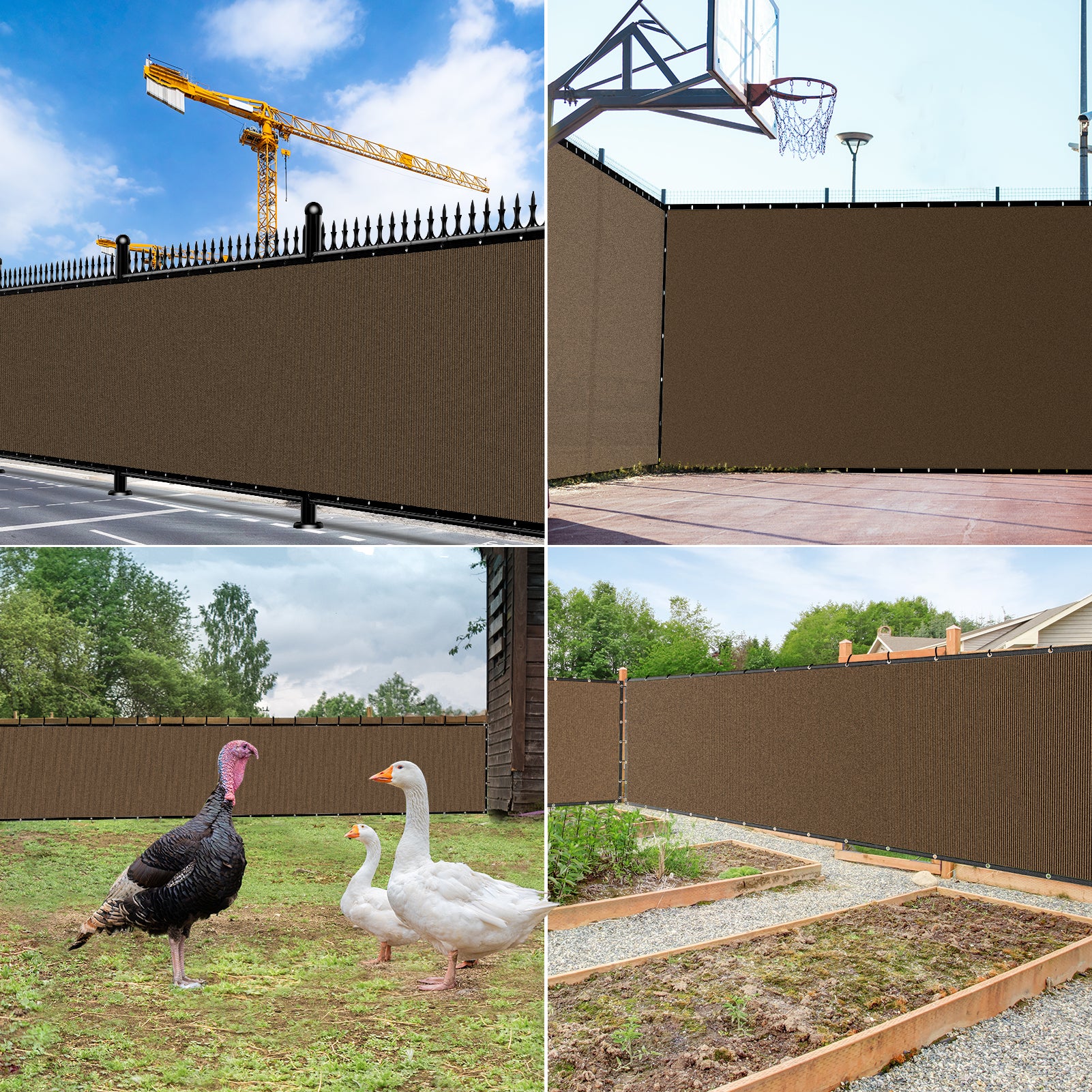 Heavy Duty Privacy Screen Fence 6FT x 50FT (Brown)