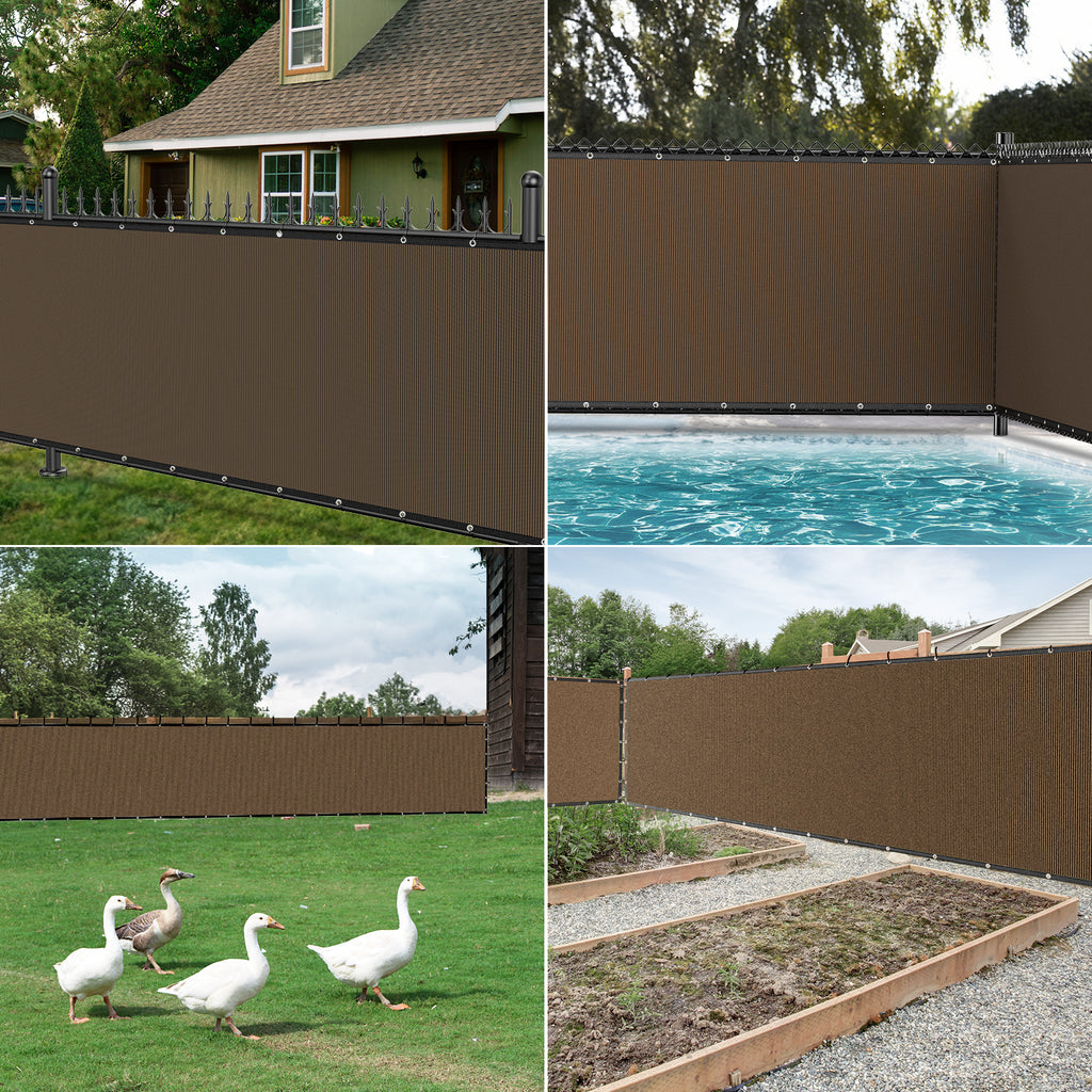 Privacy Fence  Screen Heavy Duty 6FT x 25FT(Brown )