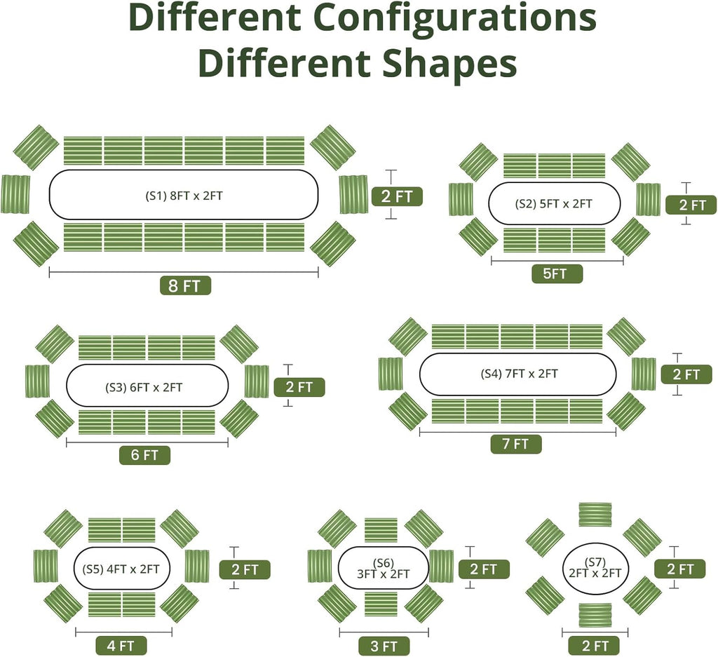 Galvanized Raised Garden Bed 8×2×1FT Oval Metal Planter Box