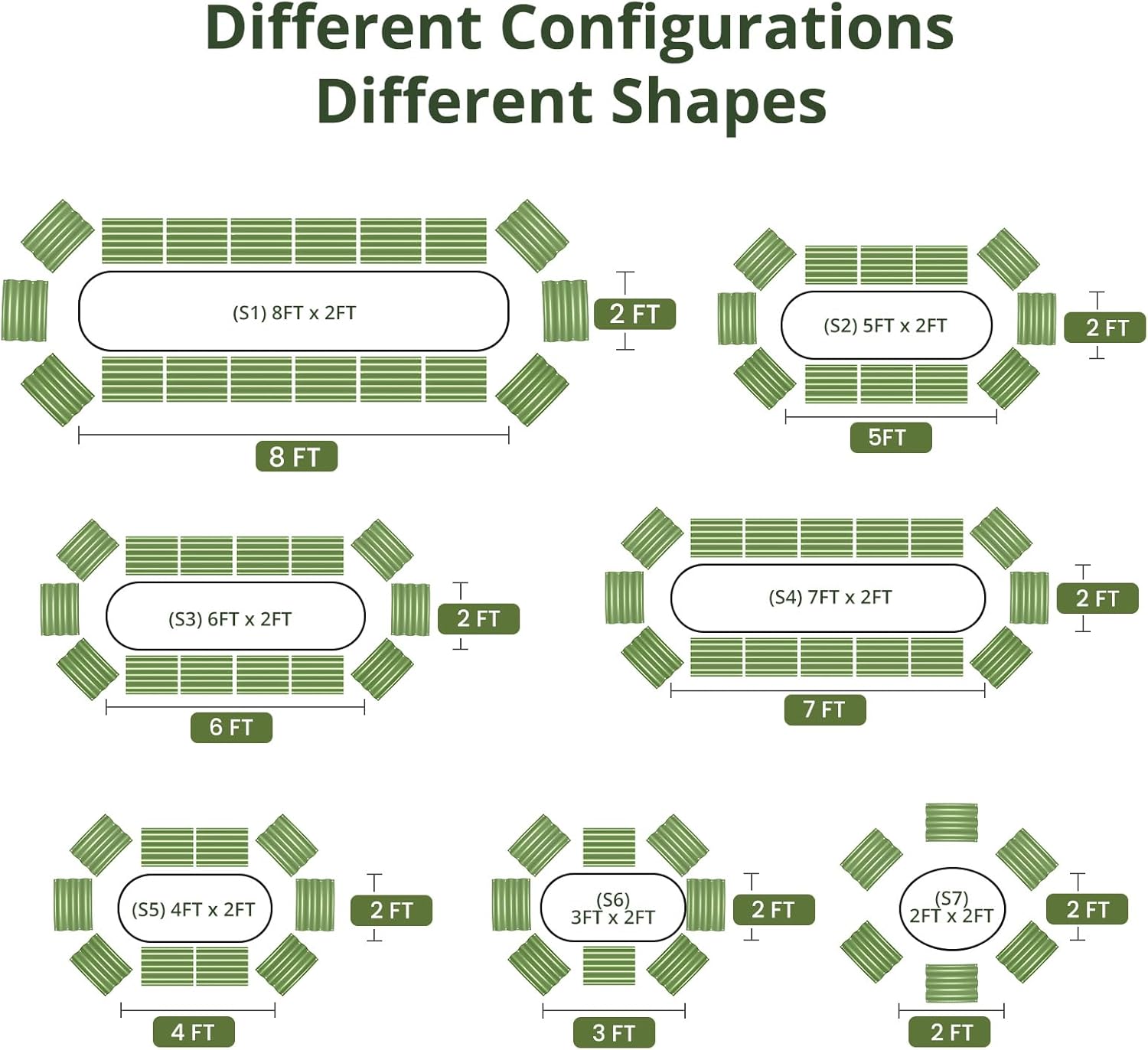 Galvanized Raised Garden Bed 8×2×1FT Oval Metal Planter Box
