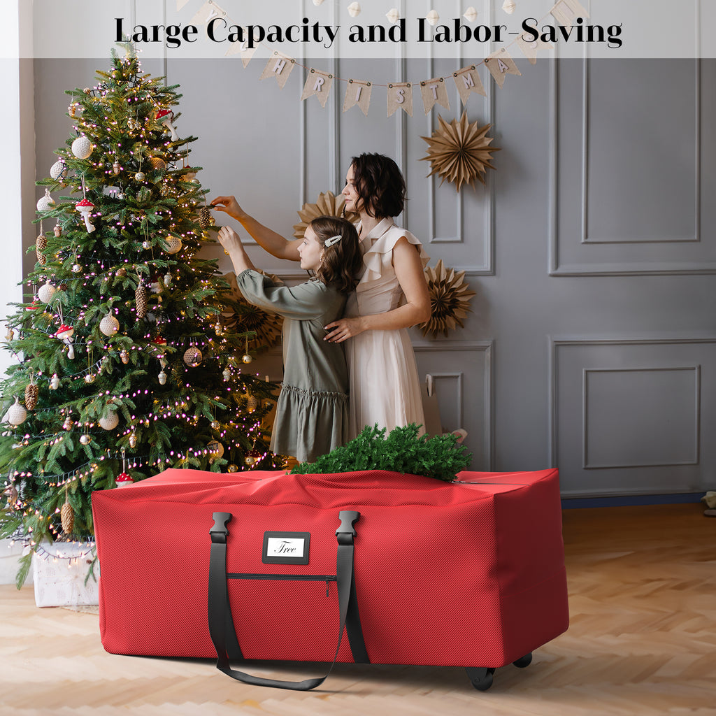 Rolling Christmas Tree Storage Bag (9FT,Red)