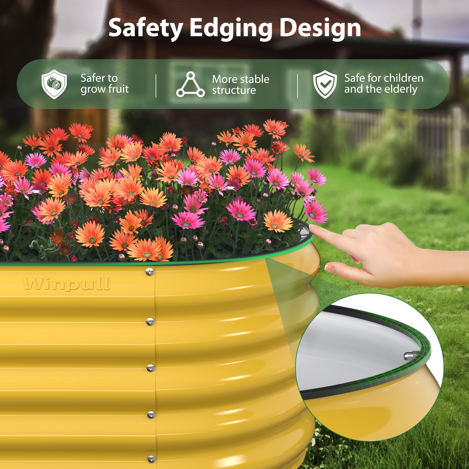 8x2x1.5 ft Metal Raised Garden Bed – Galvanized Steel Planter