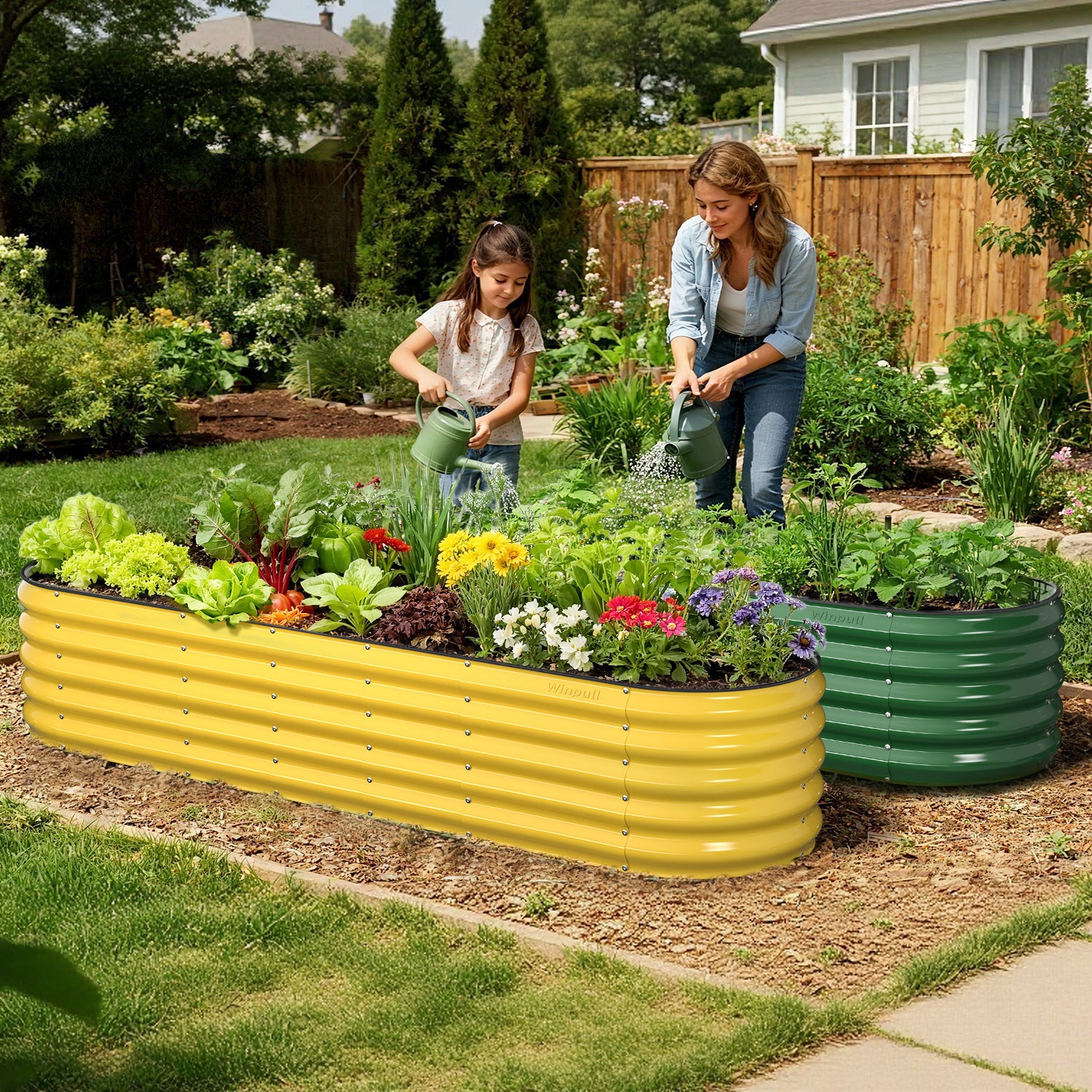 8x2x1.5 ft Metal Raised Garden Bed – Galvanized Steel Planter