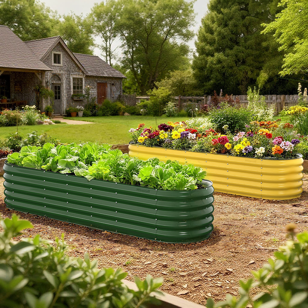 8x2x1.5 ft Metal Raised Garden Bed – Galvanized Steel Planter
