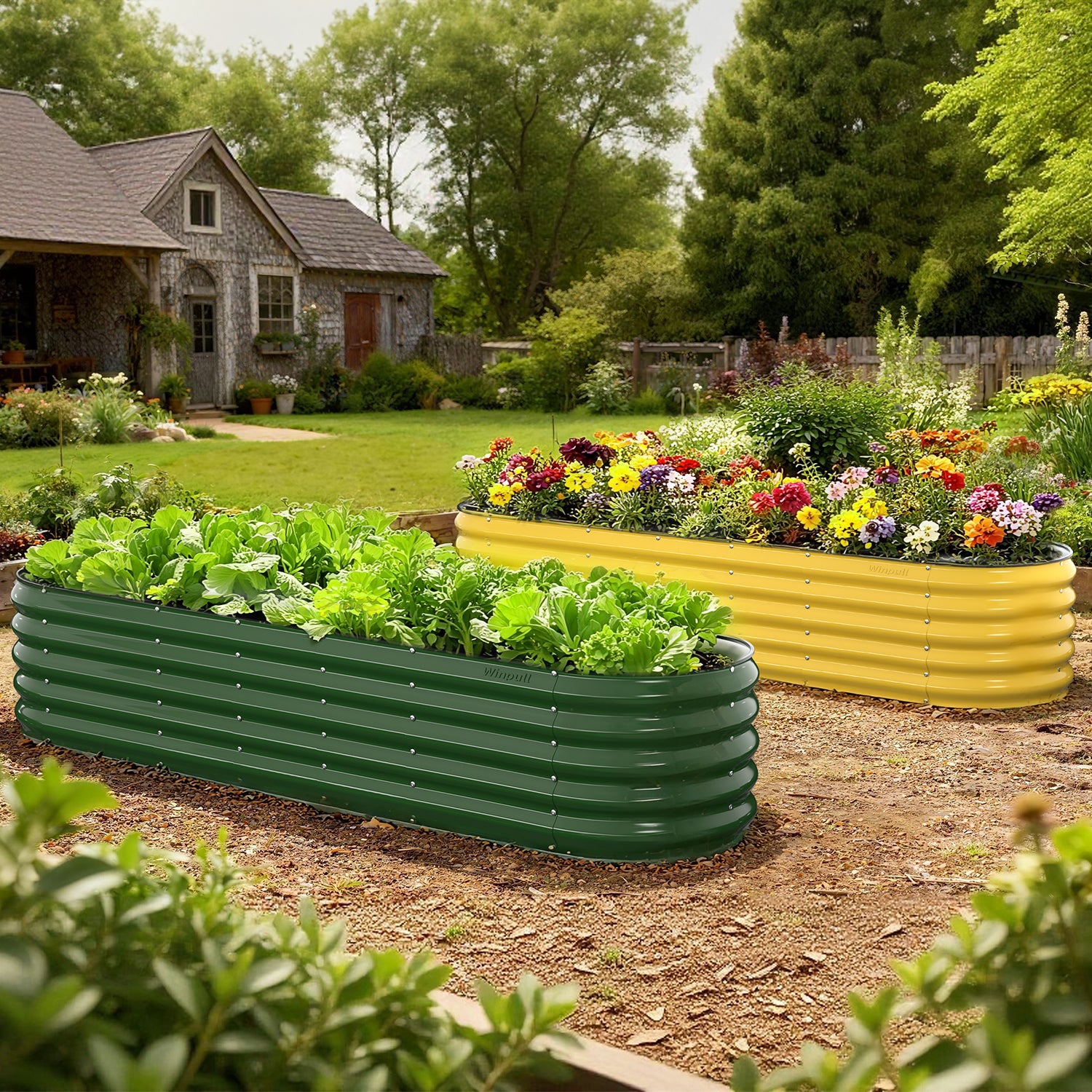 8x2x1.5 ft Metal Raised Garden Bed – Galvanized Steel Planter