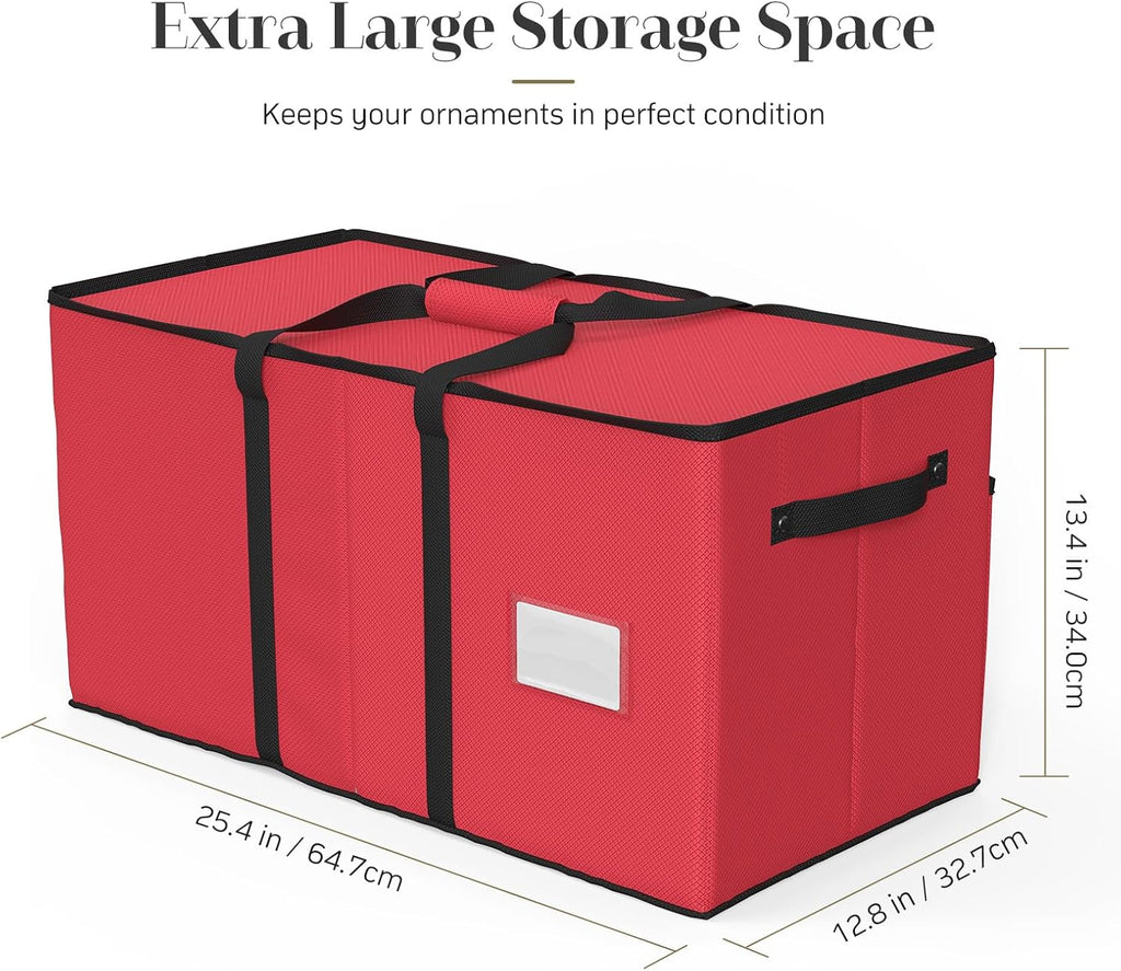 Christmas Ornament Storage Box with 8 Trays(Red)