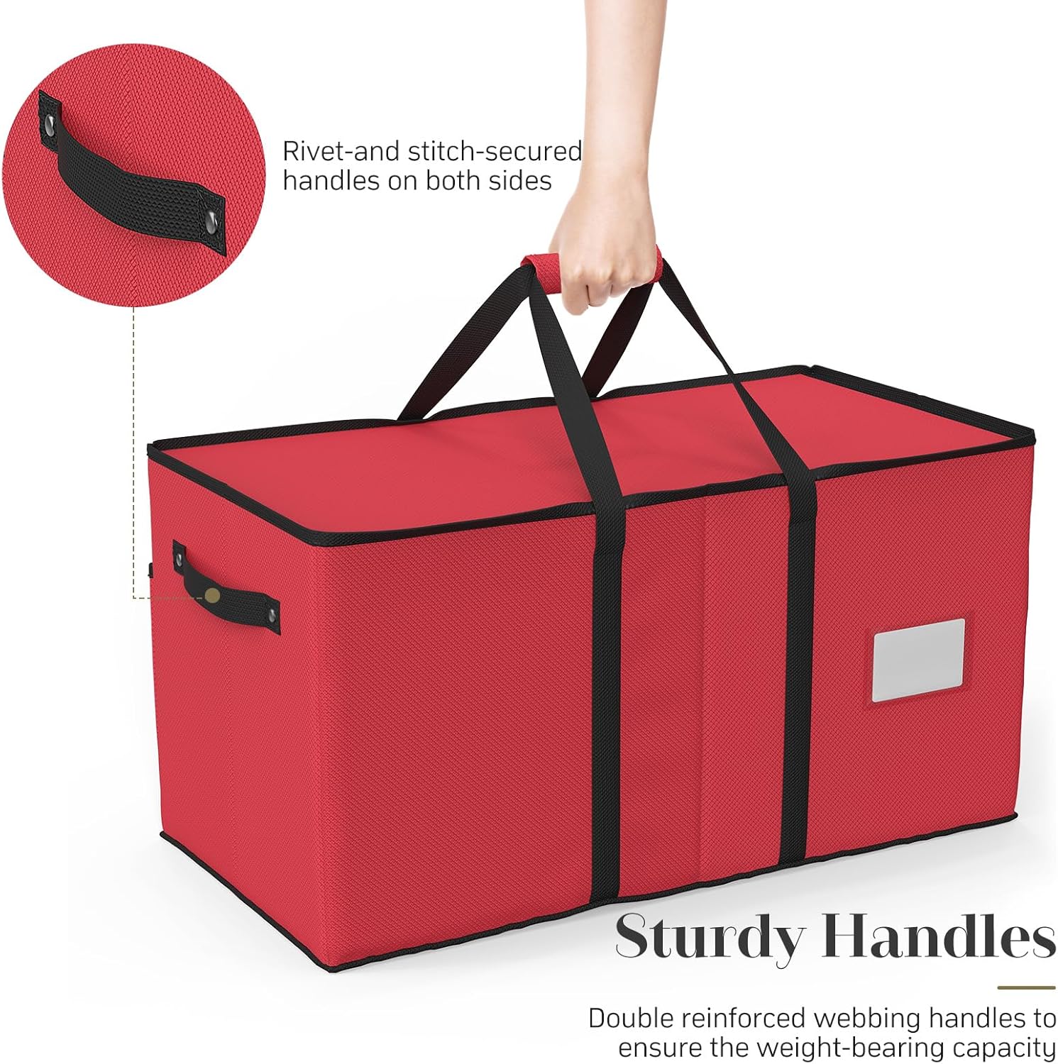 Christmas Ornament Storage Box with 8 Trays(Red)