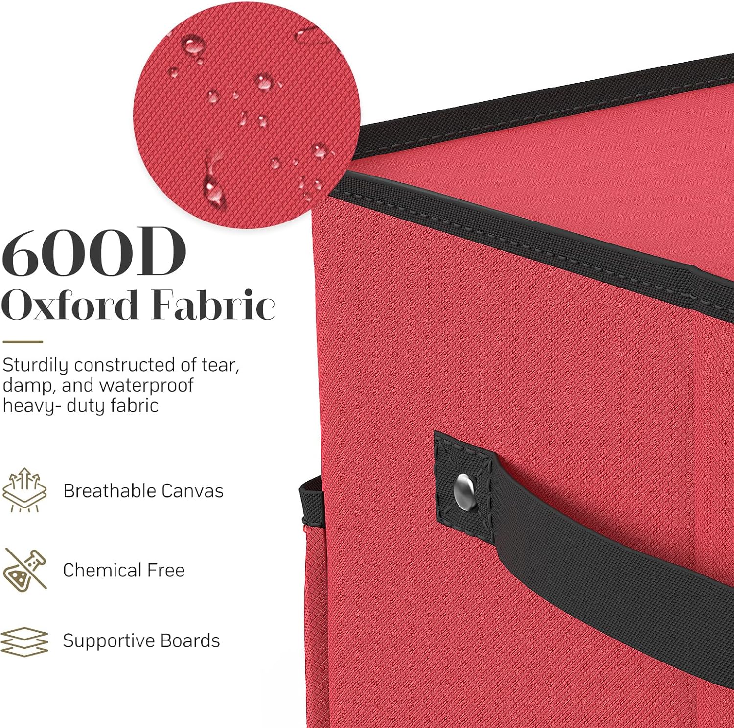 Christmas Ornament Storage Box with 8 Trays(Red)